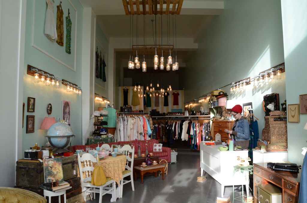 The entrance to Trove Vintage Boutique, a collection of treasures.
